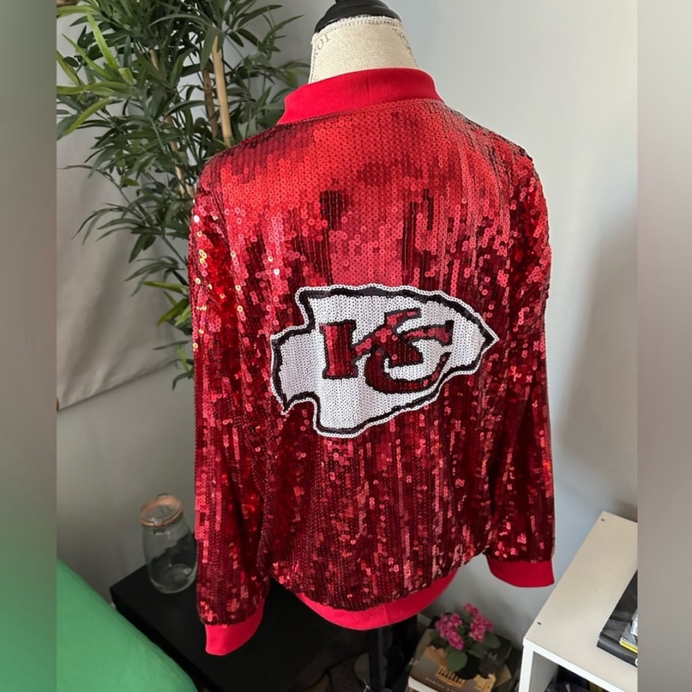 Kansas city cheifs jacket size large or medium women bling sweatshirt sequin new